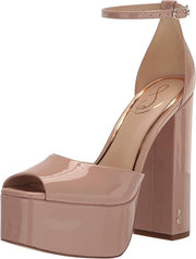 Sam Edelman Kori Flora Sunrise Blush Ankle Strap Peep Toe Dress Heeled Sandals