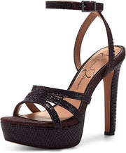 Jessica Simpson Balina Rhinestone Platform Dress High Heel Ankle Strap Sandals