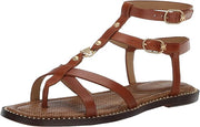 Sam Edelman Talya Honey Brown Open Toe Ankle Strap Gladiator Flats Sandals