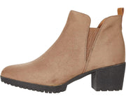 Dr Scholl's London Woodsmoke Microfiber Pull On Lugged Block Heel Fashion Boots