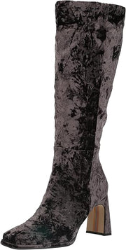 Sam Edelman Issabel Coffee Bean Athletic Calf Squared Toe Block Knee High Boots