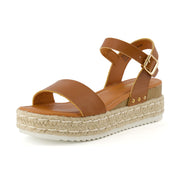 CUSHIONAIRE Melissa Espadrille Platform Ankle Strap Memory Foam Womens Sandals 6.5