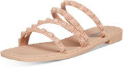 Steve Madden Skyler-J Blush Leather Embellished Strappy Slip On Open Toe Sandals 11