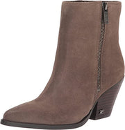 Sam Edelman Jane Olive Suede Stacked Heel Pointed Toe Fashion Western Ankle Boot