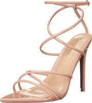 Cape Robbin Ada Strappy Pointy Open Toe Ankle Strap Stiletto Heel Sandals Beige