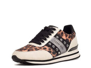 Nine West Bunnie 3 Gunmetal Lace Up Rounded Toe NW Detailed Fashion Sneaker