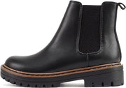 Soda Pilot Black/Tan Welt Pu Pull On Round Toe Chunky Platform Ankle Boots