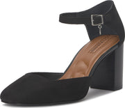 Lucky Brand Kanira Black Fashion Ankle Strap Block Heel Rounded Toe Pump Shoes