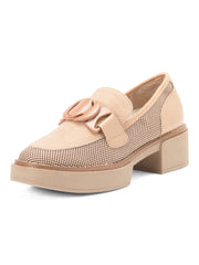 Dolce Vita Sandey Praline Fashion Slip On Chunky Block Heel Dress Loafers Shoes