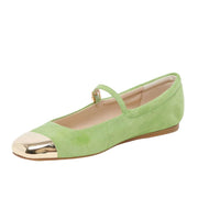 Dolce Vita Reyes Lime Suede Mary Jane Squared Toe Slip On Fashion Ballet Flats