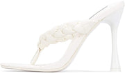 Cape Robbin TIBI White Thong Flip Flop Mules Open Toe High Heel Pumps Sandals