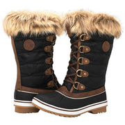 GLOBALWIN 1837 Winter Brown Waterproof Pull On Round Toe Fashion Knee Snow Boots 8