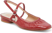 Dolce Vita Rianne Red Crinkle Patent Slingback Squared Toe Fashion Ballet Flats