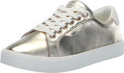 Sam Edelman Ethyl Gold Leaf Rounded Toe Lace Up Leather Fashion Low Top Sneakers
