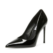 Steve Madden Vala Black Patent Fashion High Heel Pointed Toe Stiletto Pumps