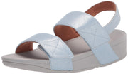 FitFlop Women's Wedge Sandal Mina Light Blue Wedge Mule Sandals