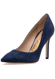 Sam Edelman Hazel Baltic Navy Stiletto Heeled Dress Shoes Pointed Toe Wide Pumps