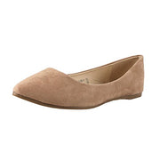Bella Marie Angie-53 Taupe Women's Classic Pointy Toe Ballet Slip On Suede Flats