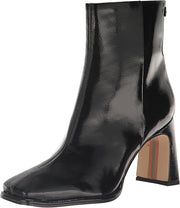 Sam Edelman Irie Black Patent Squared Toe Block Heeled Fashion Ankle Booties