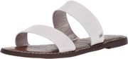 Sam Edelman Gala Bright White Leather Mule Flat Slip On Two Piece Slide Sandal