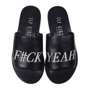 Ivy Kirzhner Quotes f### Yeah Badass Black Flat Slide Mule Slip On Sandals