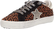 Steve Madden Philosophy Leopard/Multi Lace Up Star Detailed Sneaker
