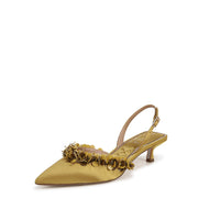 Sam Edelman Trent Dark Pear Satin Fashion Slingback Dress Pointed Toe Pumps Shoes