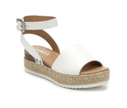 Soda Topic Off White Open Toe Buckle Ankle Strap Espadrilles Platform Sandal