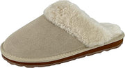 Clarks Open Back Suede Leather Comfort JMS0583C - Plush Faux Fur Trim - Indoor Outdoor House Slippers