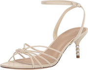 Sam Edelman Philippa Modern Ivory Square Open Toe Ankle Strap Kitten Heeled Sandals 9