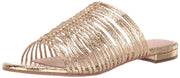 Cecelia New York Sienna Gold Slip On Open Toe Flat Womens Casual Sandals