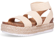 Steve Madden Kimmie Raffia Flatform Platform Espadrille Fitted Wedge Sandals