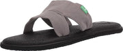 Sanuk Women's Grey Yoga Mat Capri Flats Slip On Slides Flit-Flops Sandals