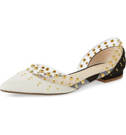Cecelia New York Min Ballet Flats Black White Clear Chic Pointy Embellished Shoe