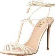 Sam Edelman Safiya Modern Ivory/Summer Sand Tie Up Stiletto Heeled Sandals