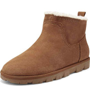 Lucky Brand Dweller Cognac Faux Shearling Round Toe Pull On Ankle Casual Booties