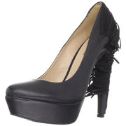 Report Signature Women's Targee Pump Black Fringe Stiletto Heeled Dress Pumps