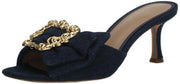Sam Edelman Pietra Hudson Navy Fashion Slip On Open Toe Dress Mid Heeled Sandals