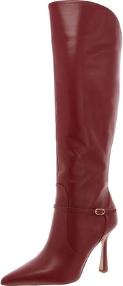Sam Edelman Elia Cabernet Red Pointed Toe Stiletto Heeled Over The Knee Boots