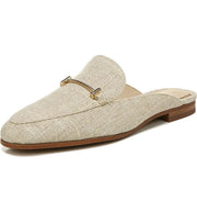 Sam Edelman Laurna Natural Slip On Almond Toe Golden Accent Fashion Loafers