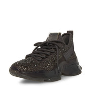Steve Madden Maxima Charcoal Rhinestone Lace Up Chunky Heel Low Top Sneakers