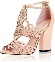 Klub Nico MADRID Heeled Sandals Nude Open Toe Lasercut High Heel Dress Sandals