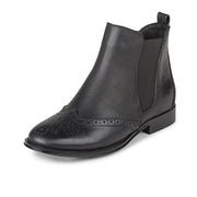Wanted Saba Black Vegan Leather Boot Wingtip Chelsea Gore Side Ankle Booties