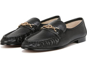 Sam Edelman Lucca Black Leather Almond Toe Slip On Stacked Heel Loafers 10.5