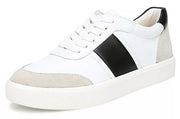 Sam Edelman Enna White/Black Leather Lace Up Rounded Toe Low Top Sneakers