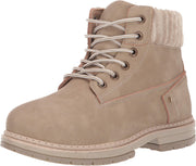 Dirty Laundry Alpine Stone Taupe Nubuck Lace Up Lug Sole Combat Sweater Booties