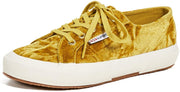 SUPERGA 2750 Crushed Ox Velvet Sneaker Mustard yellow Lace Up Teniss Shoes