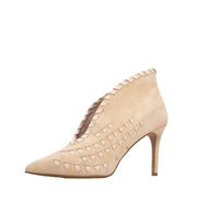 Cecelia New York Merrick Nude Pointed Toe Mid Heel Cut Out Ankle Bootie Pumps