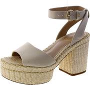 Sam Edelman Immie Modern Ivory Ankle Strap Open Toe Block Heeled Sandals