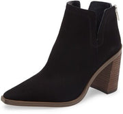 Vince Camuto Welland Black Zipper Closure Pointed Toe Blocked Heel Boots